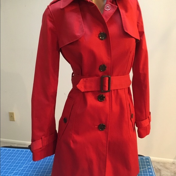 Banana Republic Red Trench Coat - Picture 2 of 6